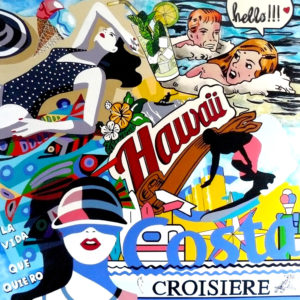 Croisiere - 100x100cm - Laque sur toile - 2017 - VENDU